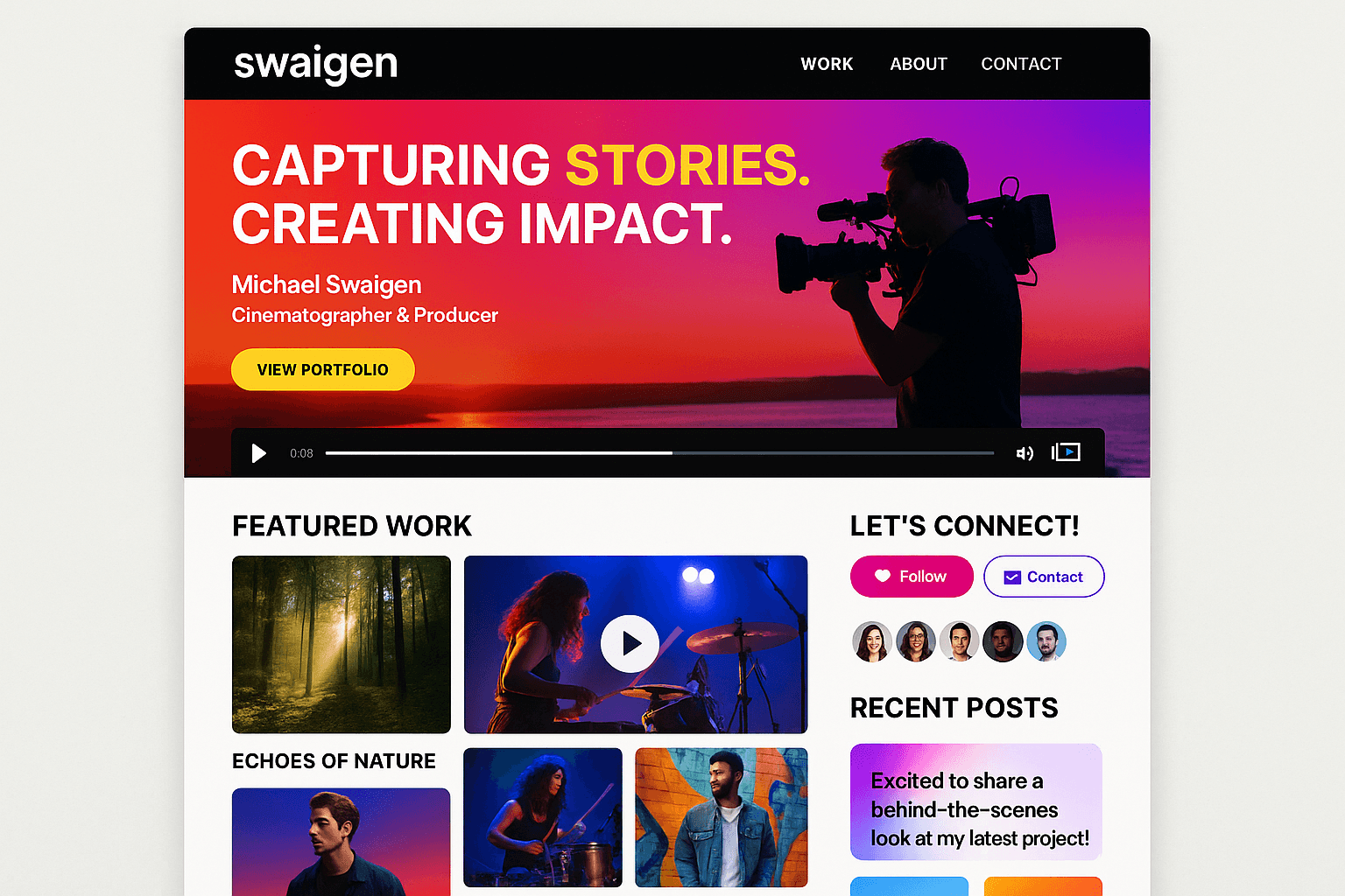 swaigen.com website mockup